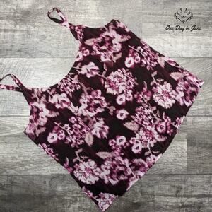 New York & Company Floral Tank Top Size M